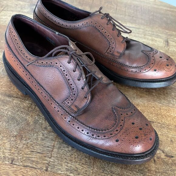 Vintage heavy punched wingtip oxfords mod hipster size 8.5 C HANOVER - Picture 8 of 9